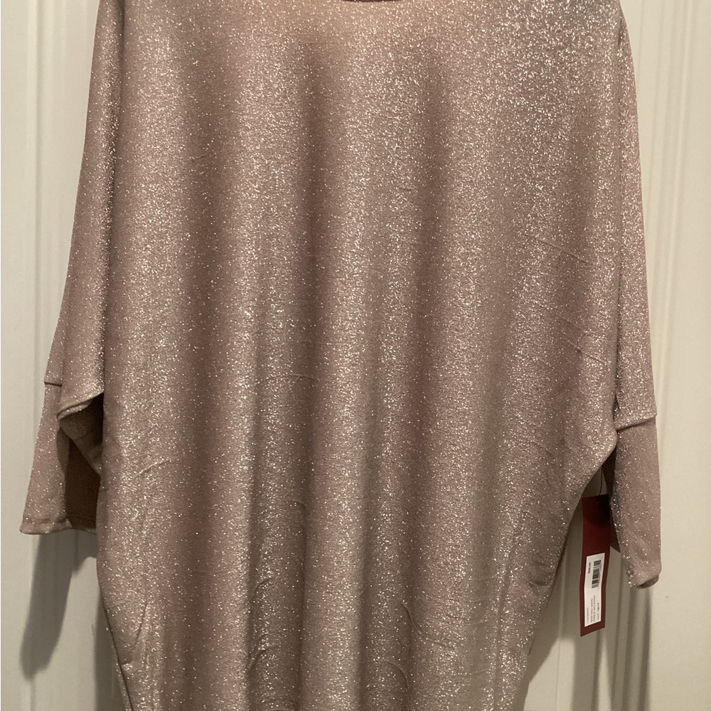 Metallic Dusty Rose Sparkle Top